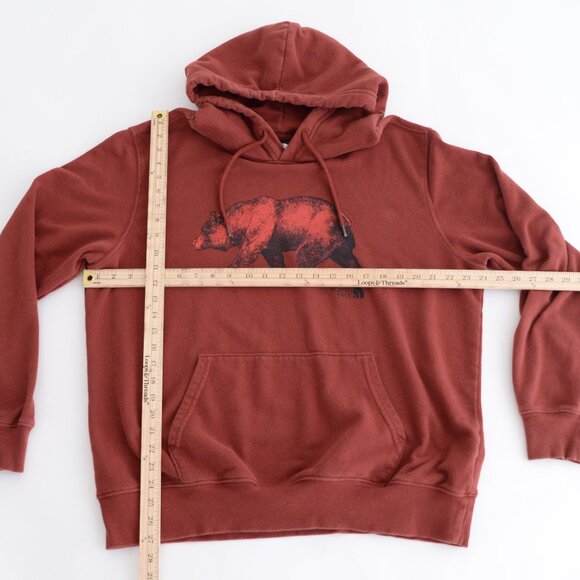 The North Face Copper Orange Bear Outdoor Hooded Pullover Sweatshirt Size Large - Picture 3 of 9